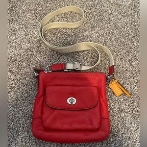 Red coach cross body bag